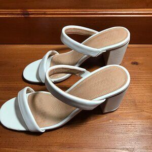 Soludos White Block Heels